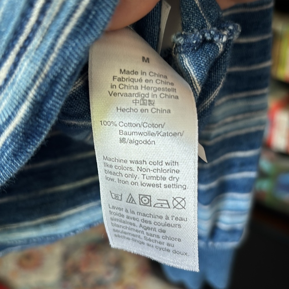 Madewell Navy Striped Button Henley - Picture 7 of 8